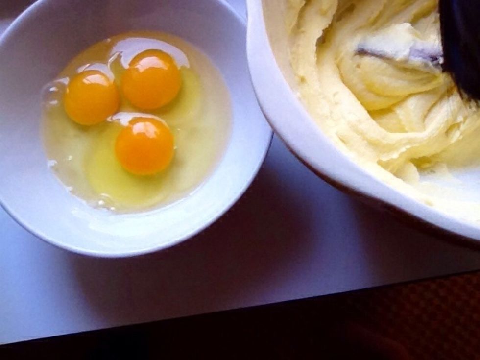 Add eggs and beat well