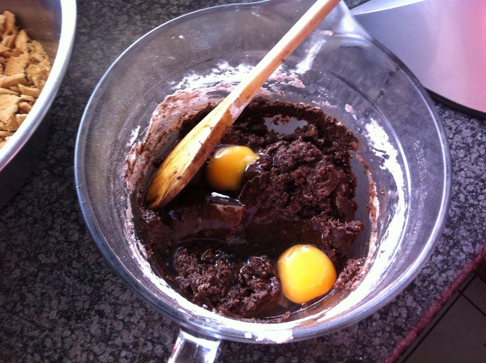 Add eggs and mix well.