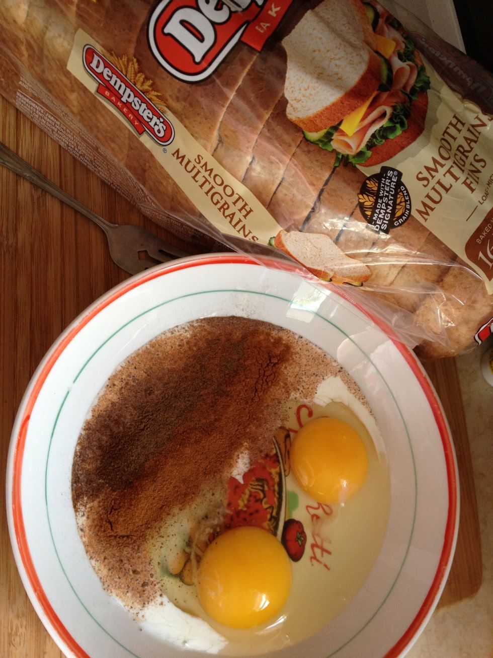 Add eggs, cream, & spices.