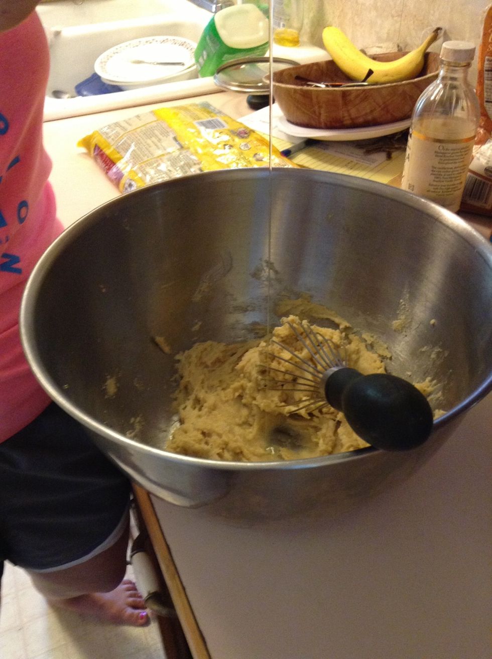 Add eggs one at a time beating well after each  one