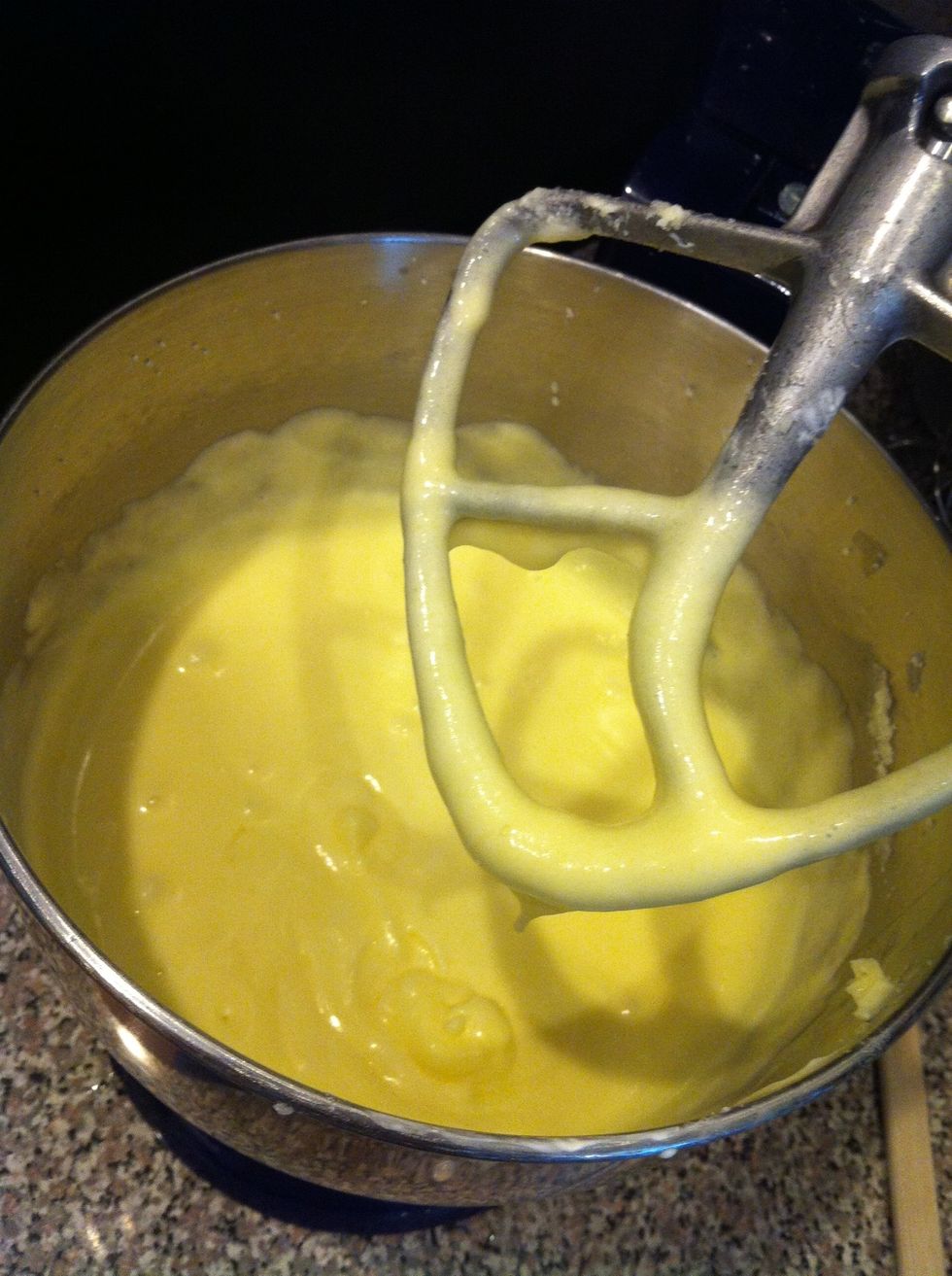 Add eggs one at a time