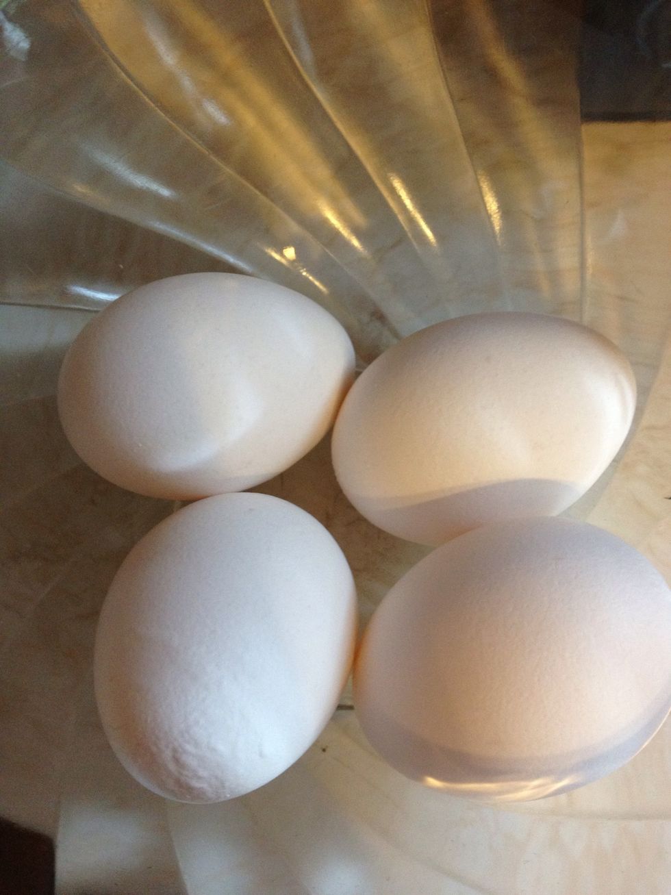 Add eggs, one at a time.