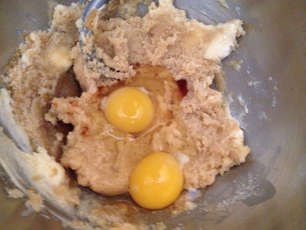 Add eggs, vanilla essence (extract) and mix it well