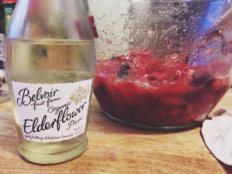 Add elderflower lemonade. Stir to combine.