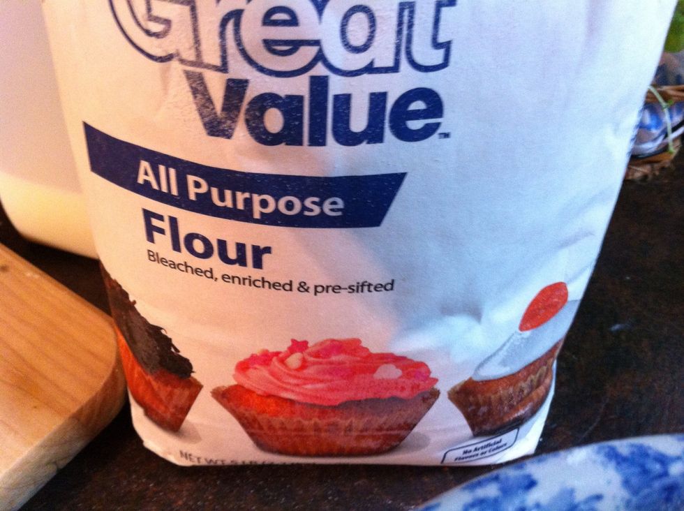 Add enough all purpose flour to dust top of board.