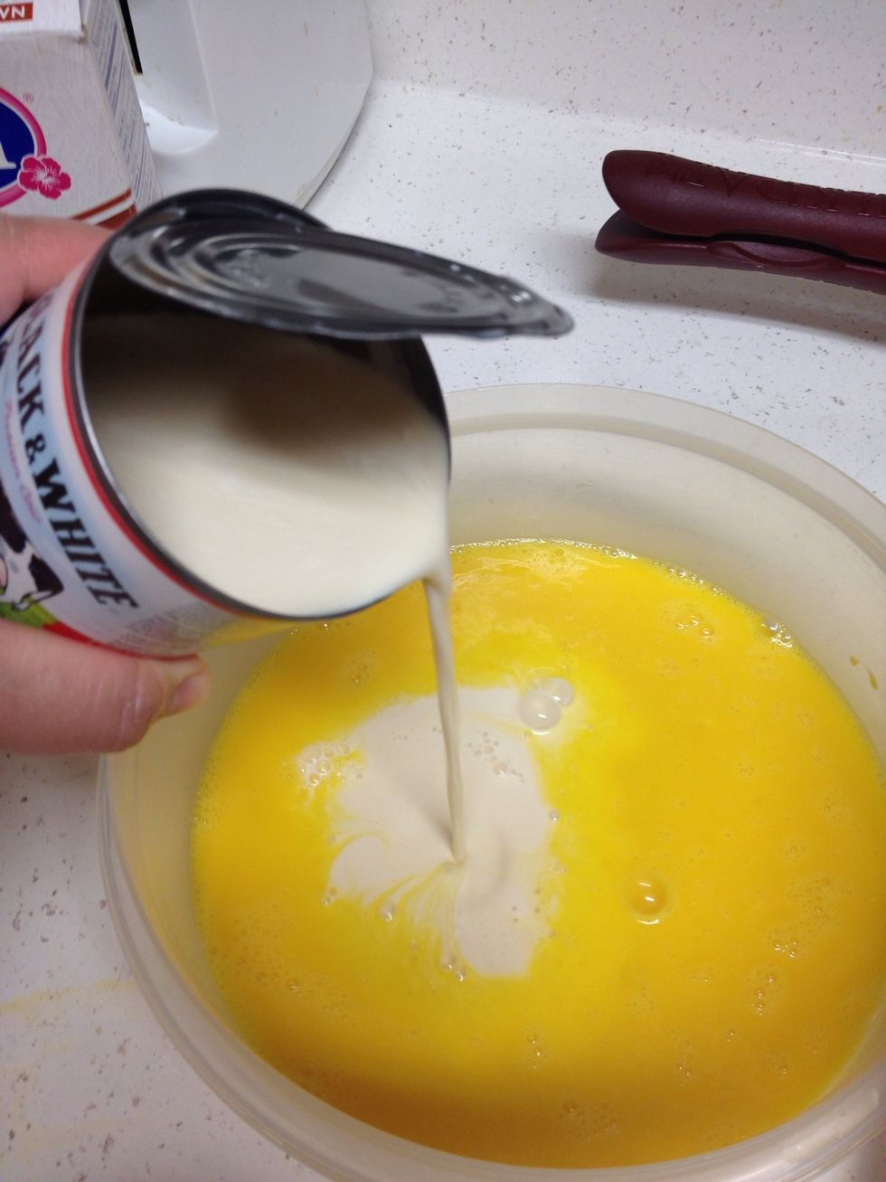 Add evaporated milk,