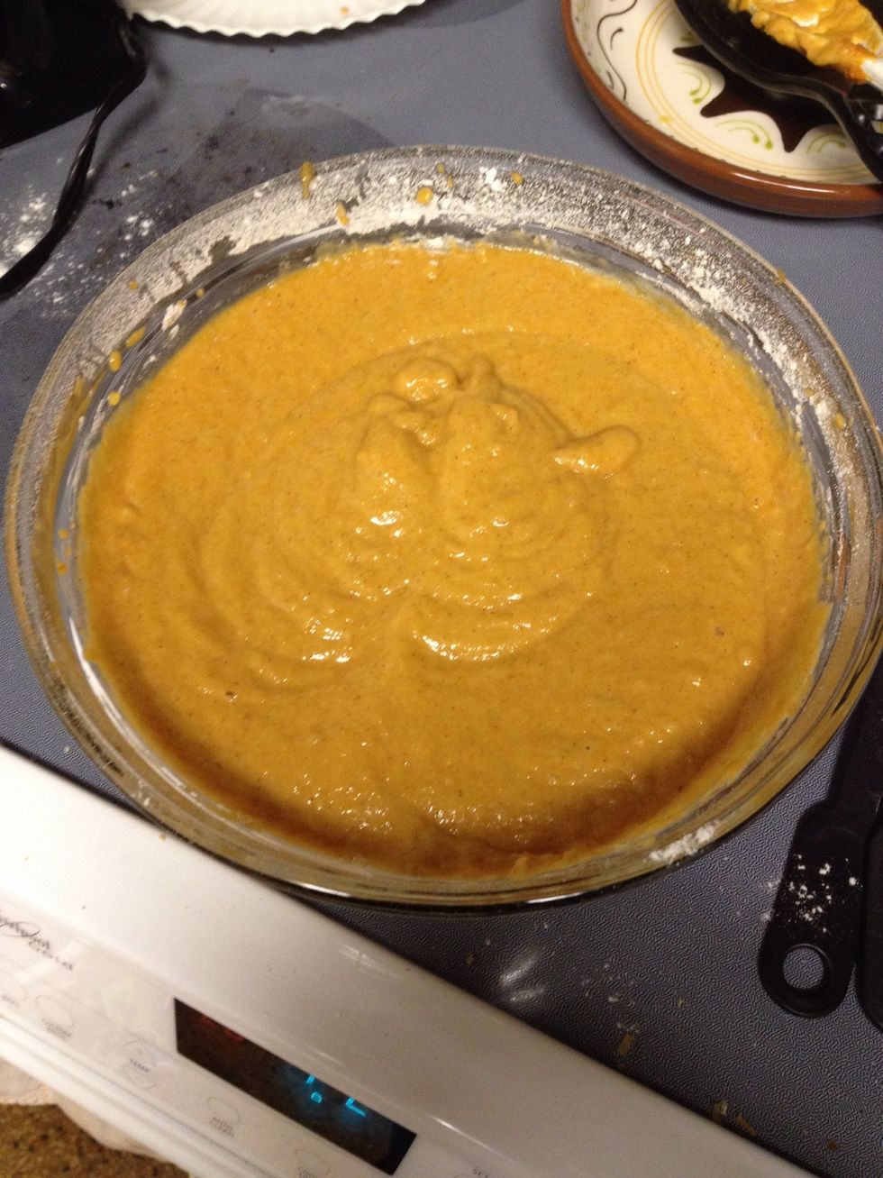 Add everything else EXCEPT cream cheese, butter, vanilla and powdered sugar. These ingredients are for the frosting.