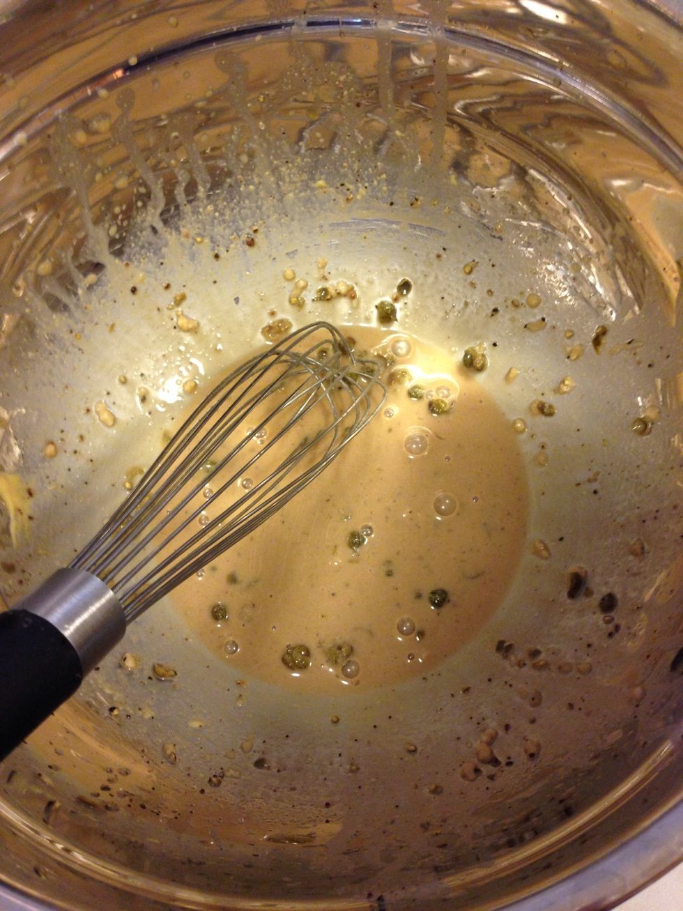 Add everything from the Worcestershire sauce to the pepper and give it a whisk.