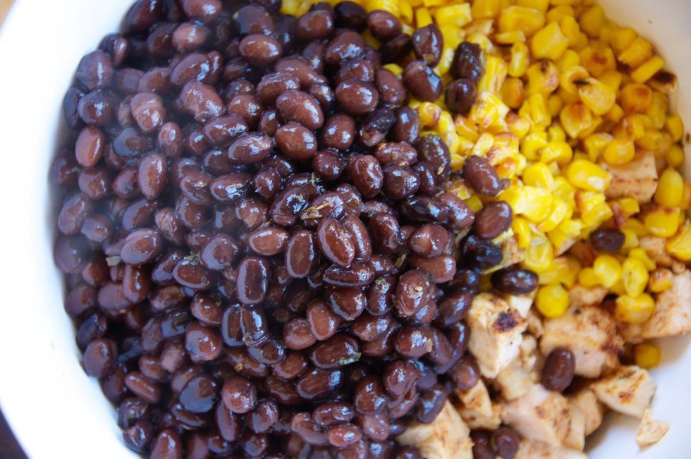 Add everything together, toss with the left over olive oil and last tsp of Smokin' Chipotle. Mix well, then give it a taste for seaoning. Chill for an hour or more.