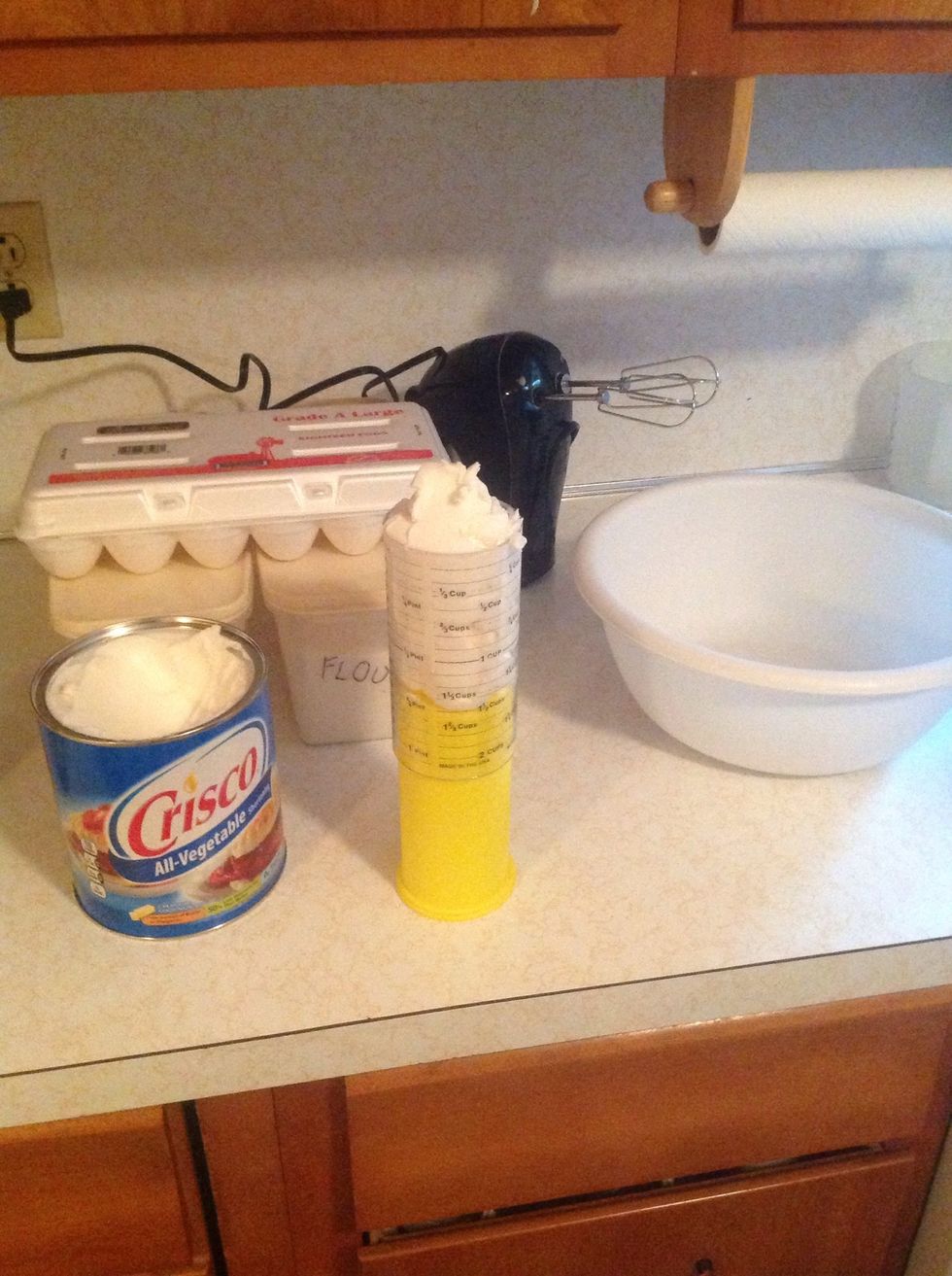 Add extra to make up for air pockets in the measuring cup. Add it to the bowl.