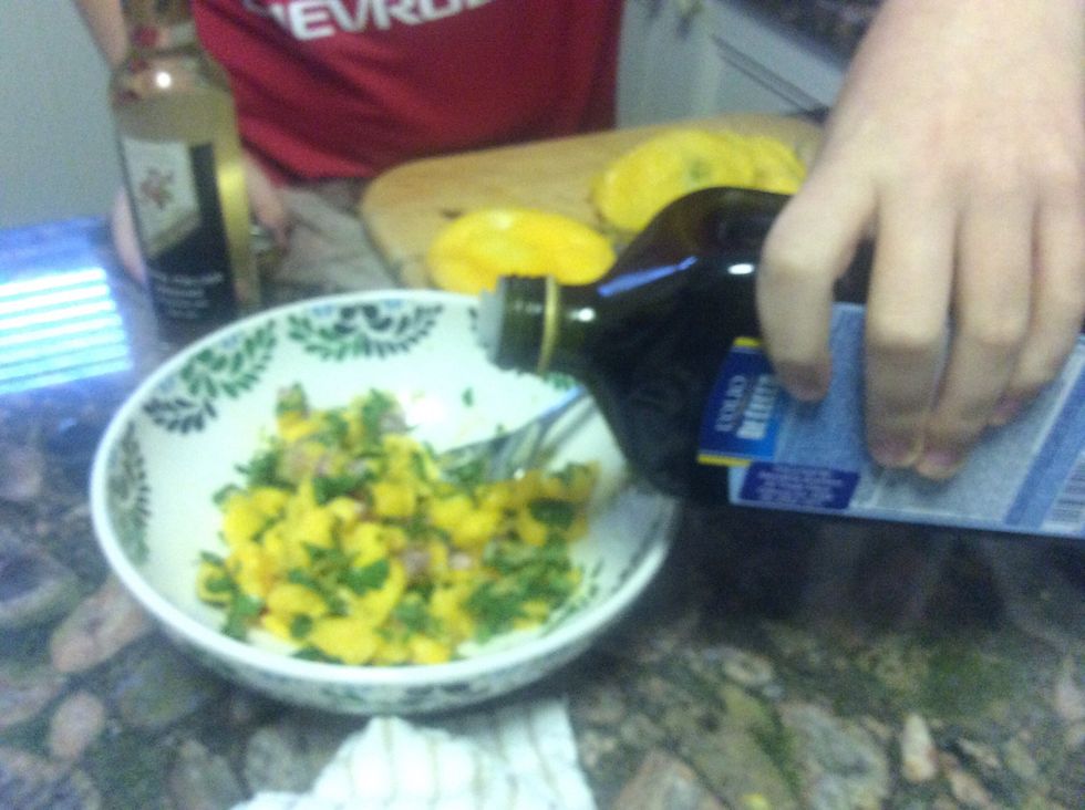 Add extra virgin olive oil (as much as you want it depends on taste)