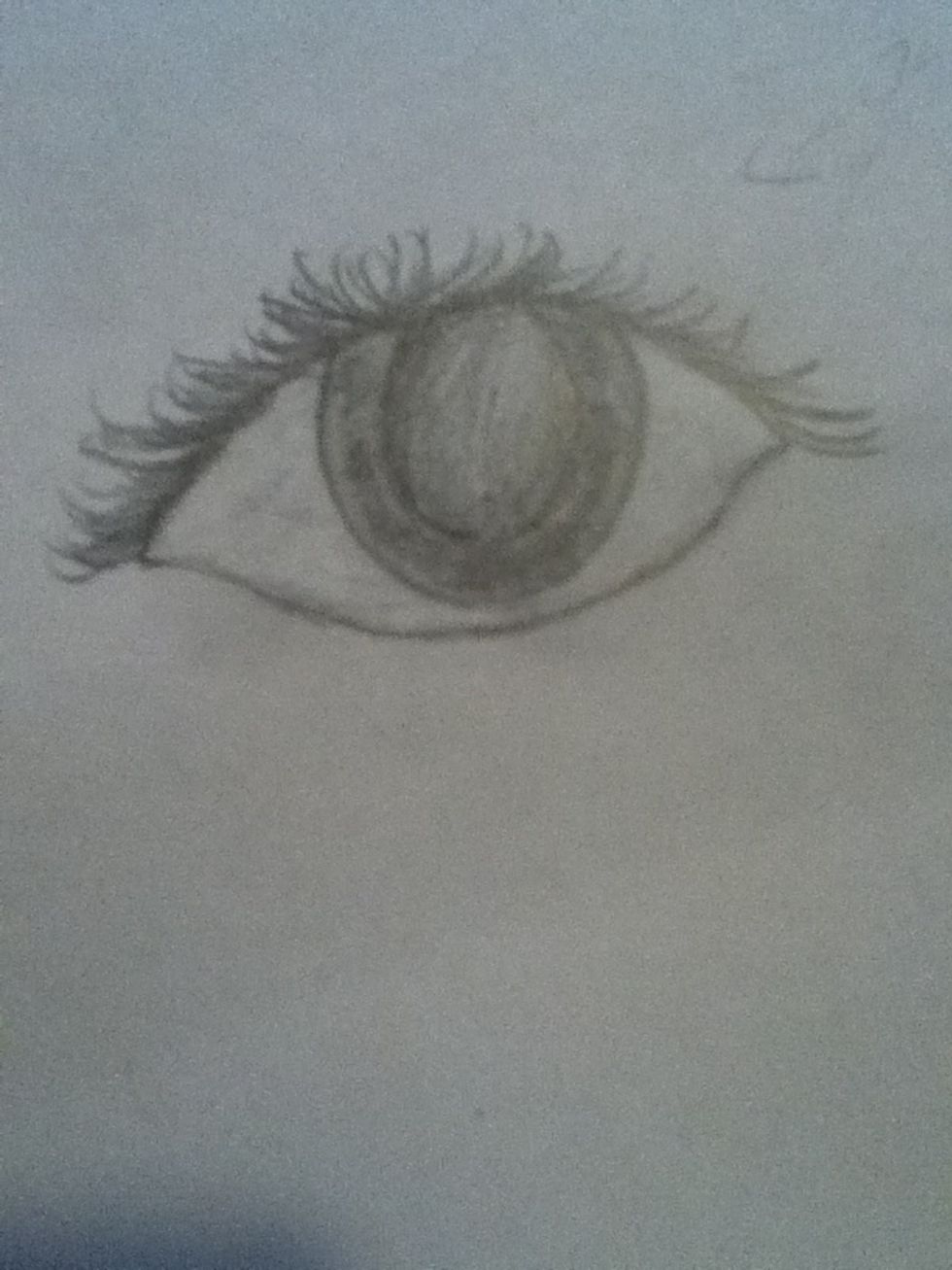 Add eyelashes. NO STRAIGHT LINES.