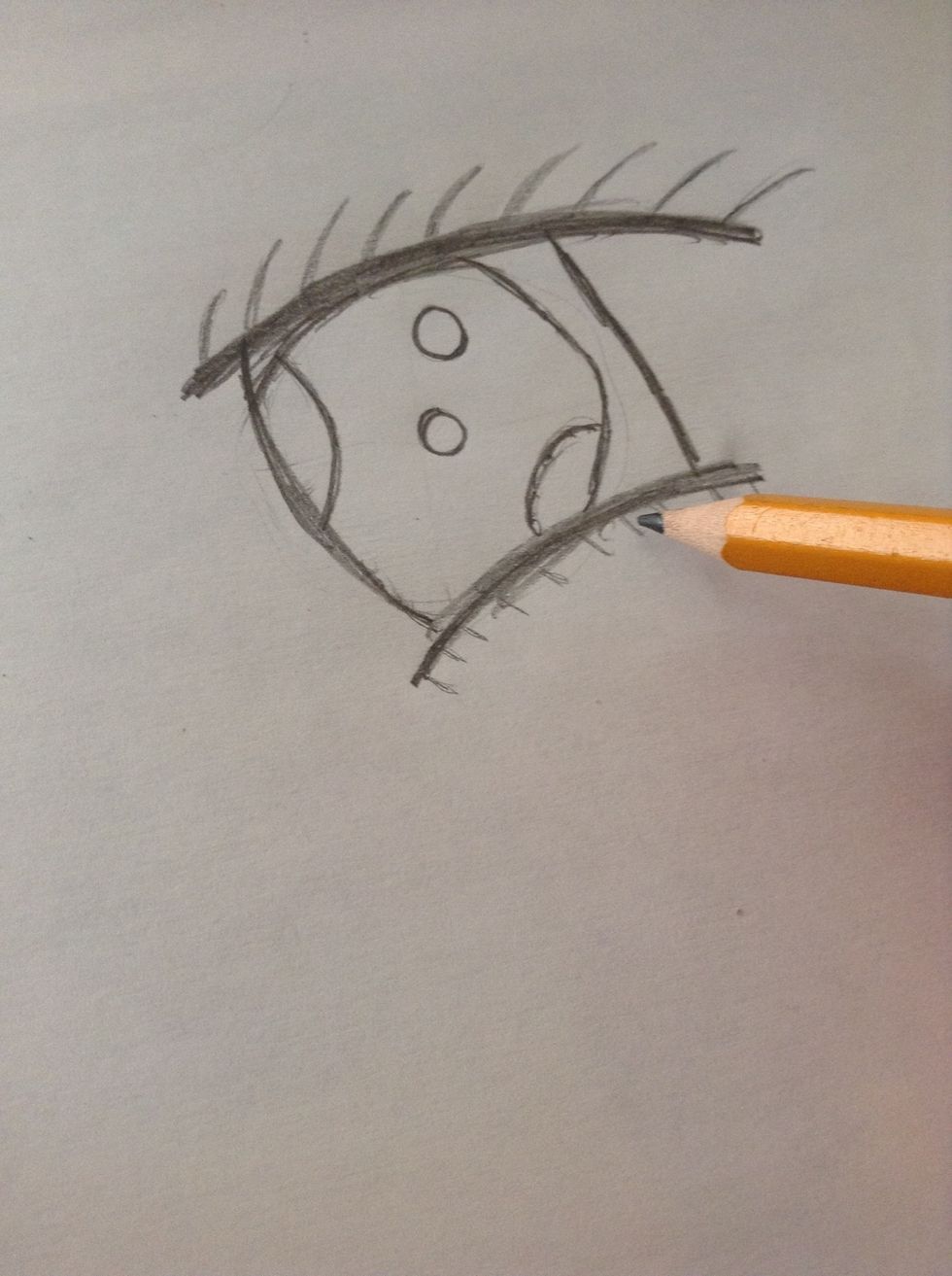 Add eyelashes on the bottom.