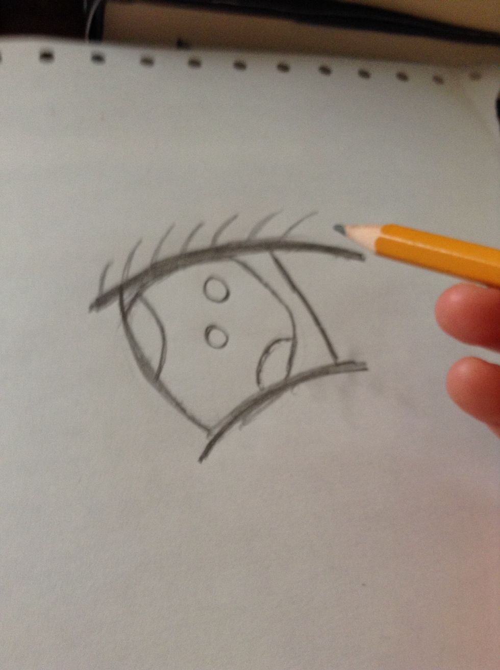 Add eyelashes on the top.