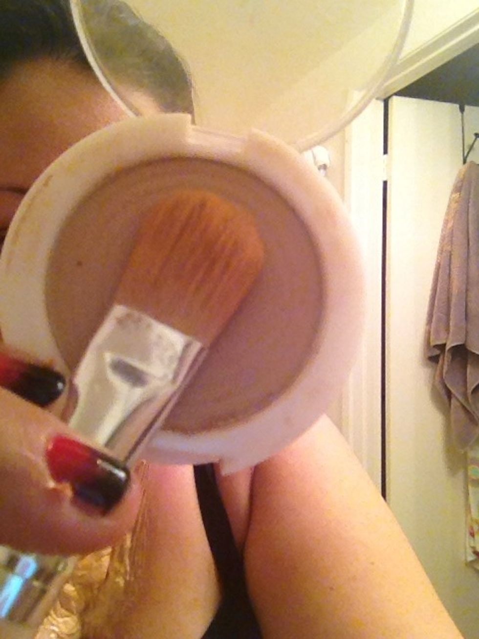 Add face powder.