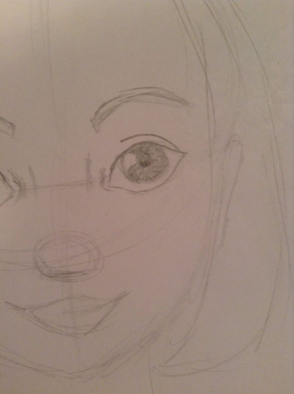 Add faint lines in the iris to make it look more realistic.