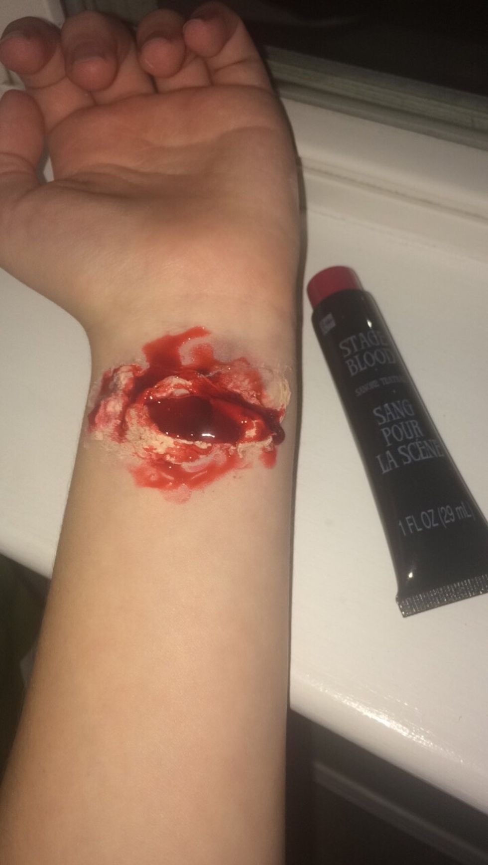 Add fake blood to finish the look.
