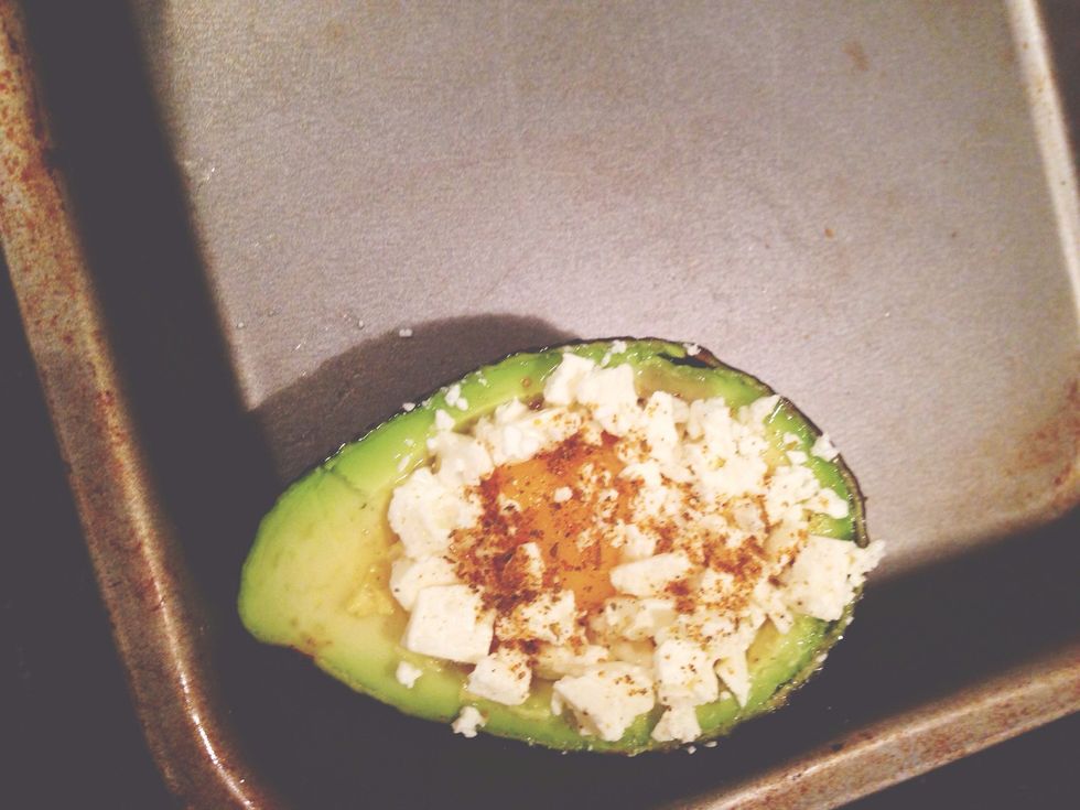 Add feta and spices