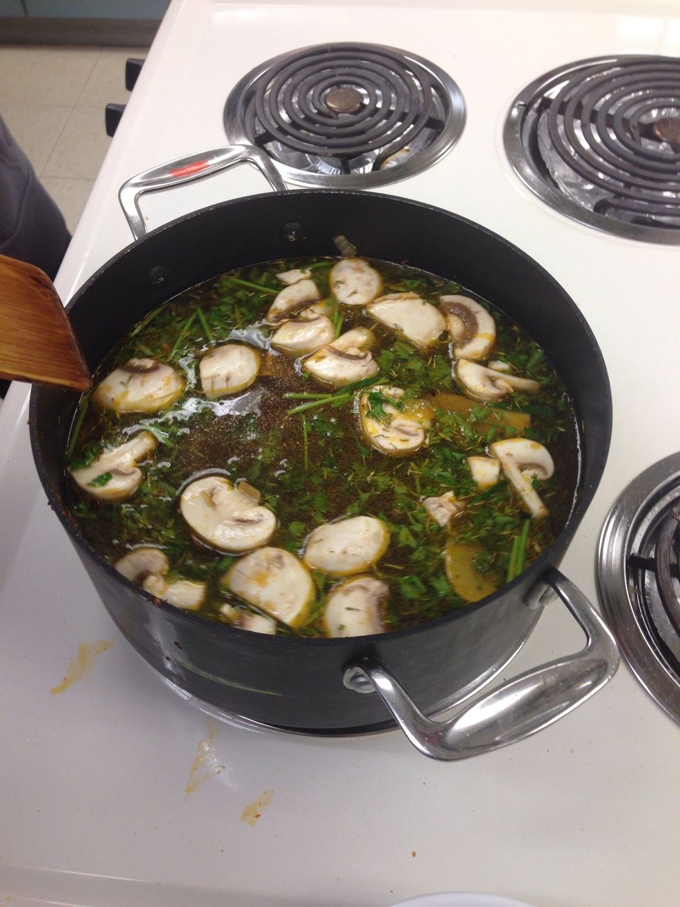 Add final ingredients and simmer for 1 and 1/2 hours