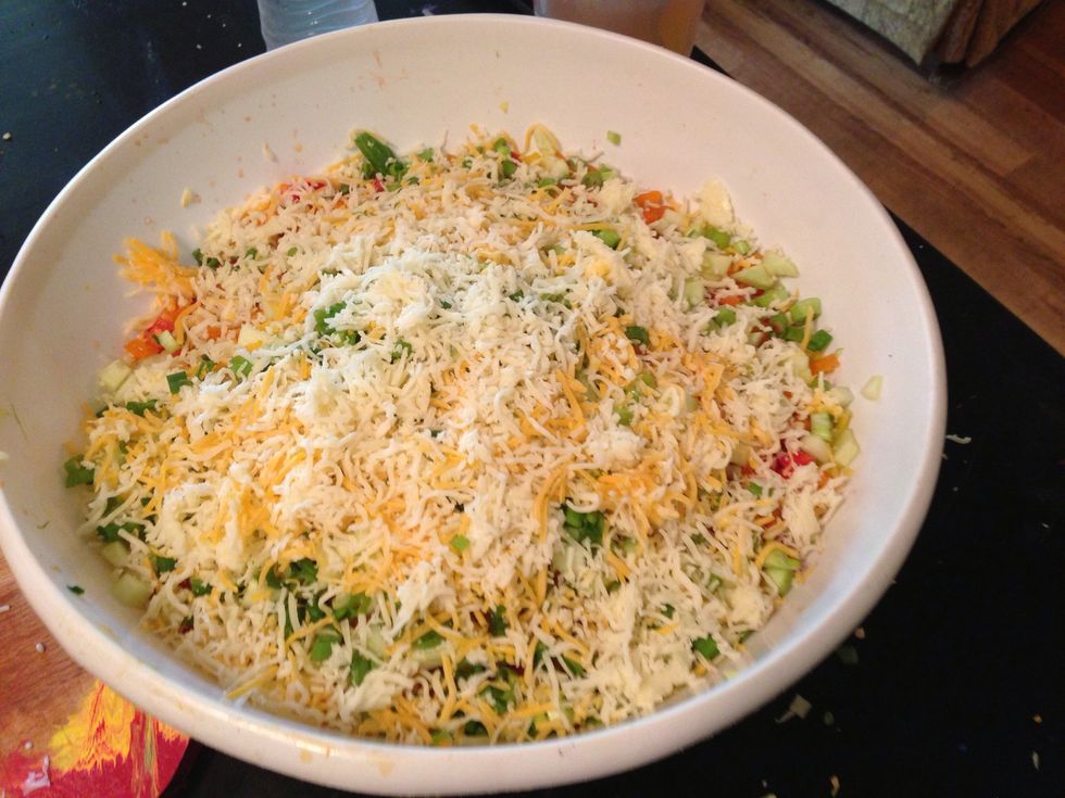 Add finely shredded cheese