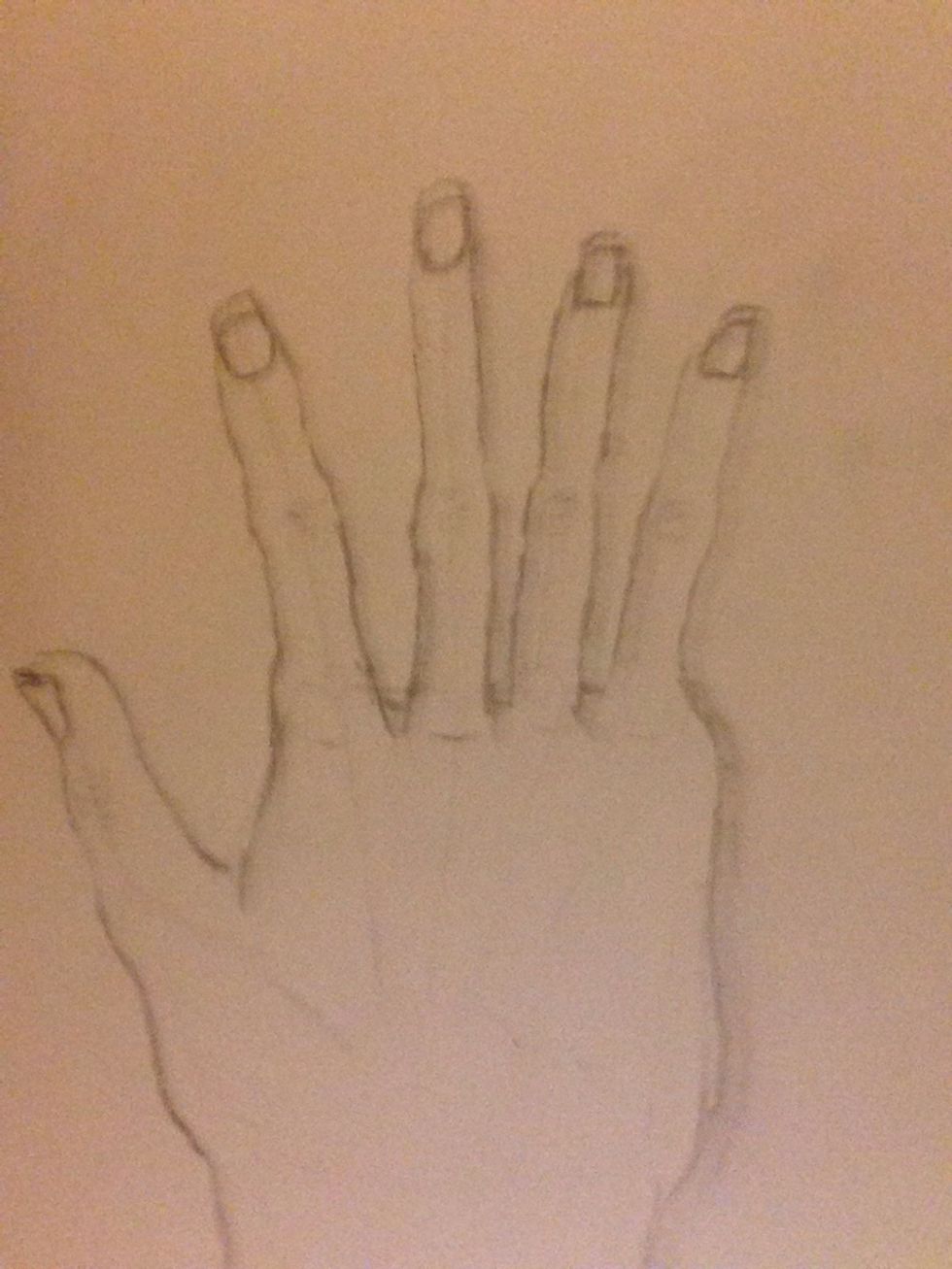 Add fingernails and creases on the hand. The more creases you add, the older your hand looks. And, so sorry for the bad camera angle! \ud83d\ude0b