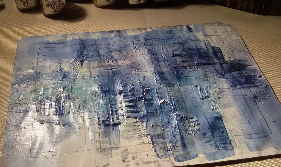 Add first color. Just apply AA Sorbet - Honolulu Blue, here and there.