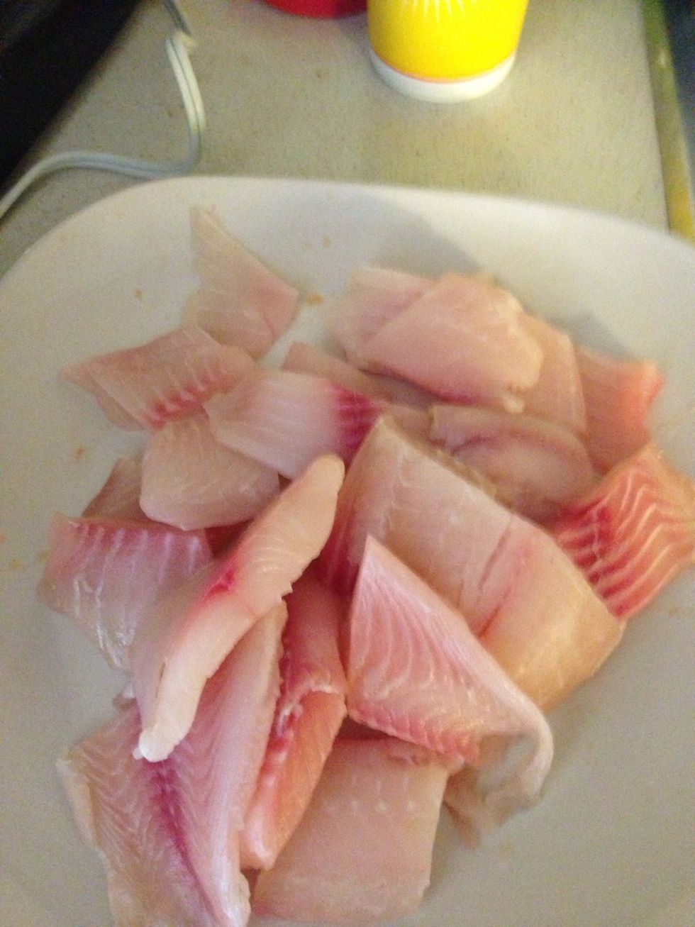 Add fish cut to medium size abt an inch thick