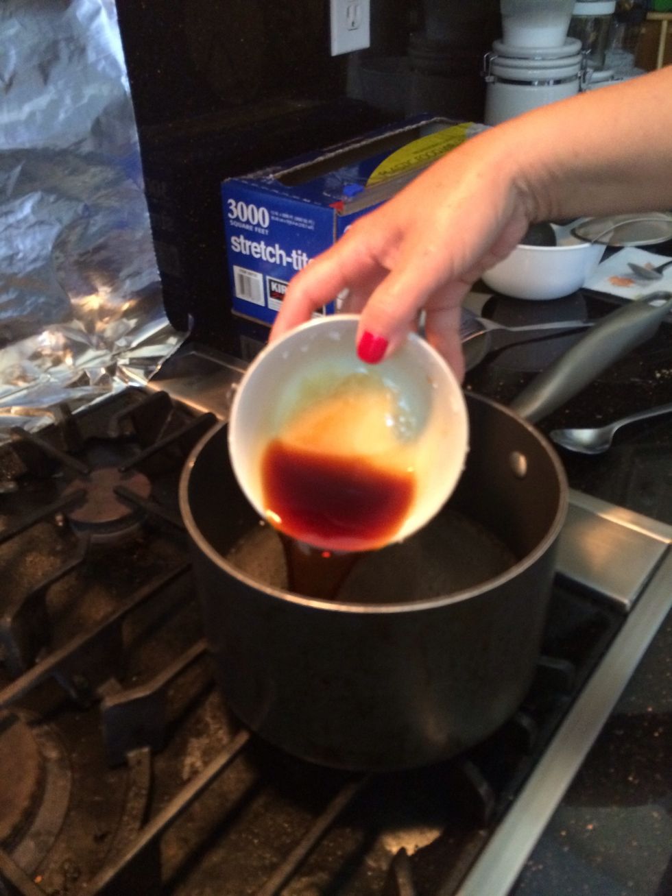 Add fish sauce once the sugar dissolves into the water