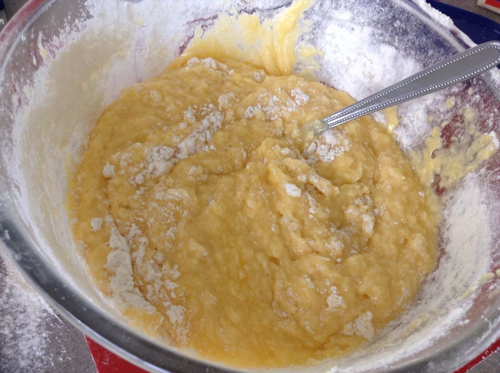 Add flour and fold into mix, add lemon  zest if using it
