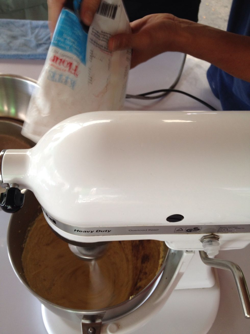 Add flour and milk alternately.