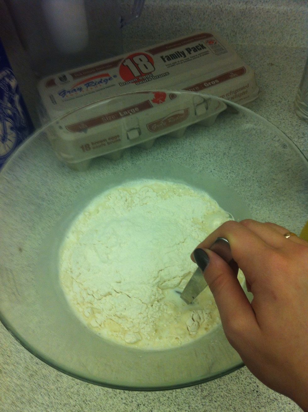 Add flour and mix