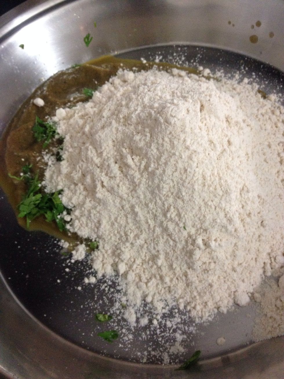 Add flour as needed and knead it well