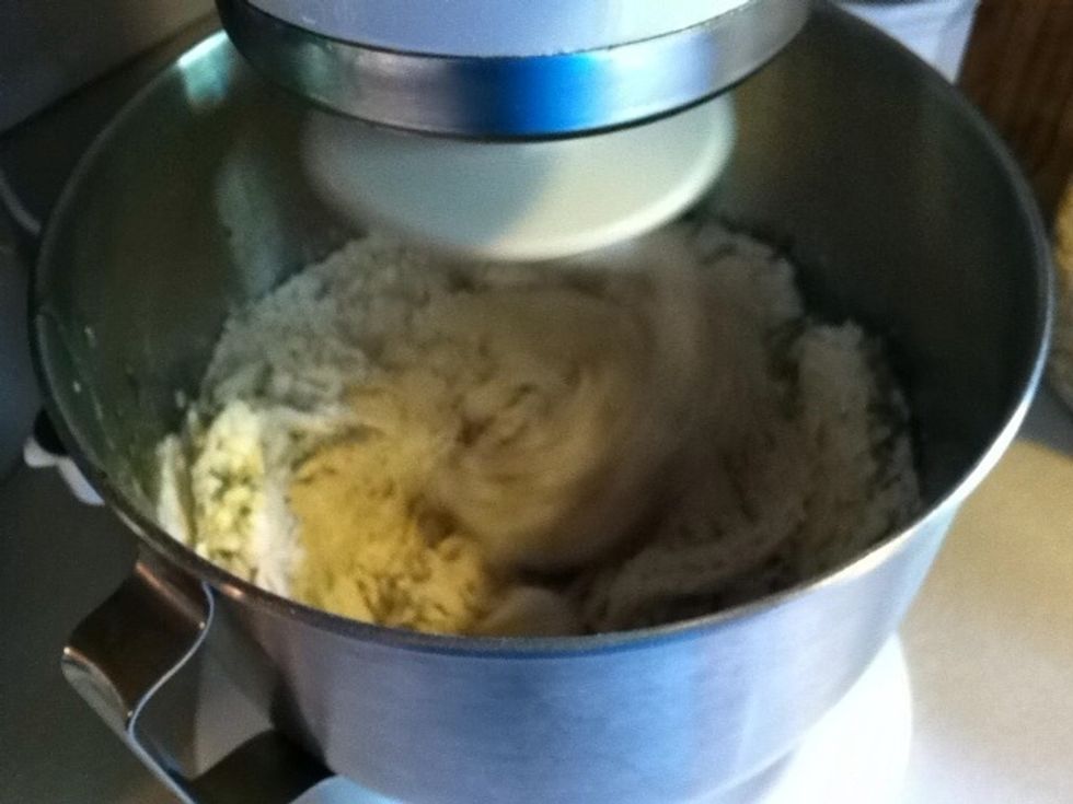 Add flour, butter, and water mixture to mixing bowl. Mix together and knead for 10 minutes, scraping the bowl when needed, until dough is stretchy without easily tearing.