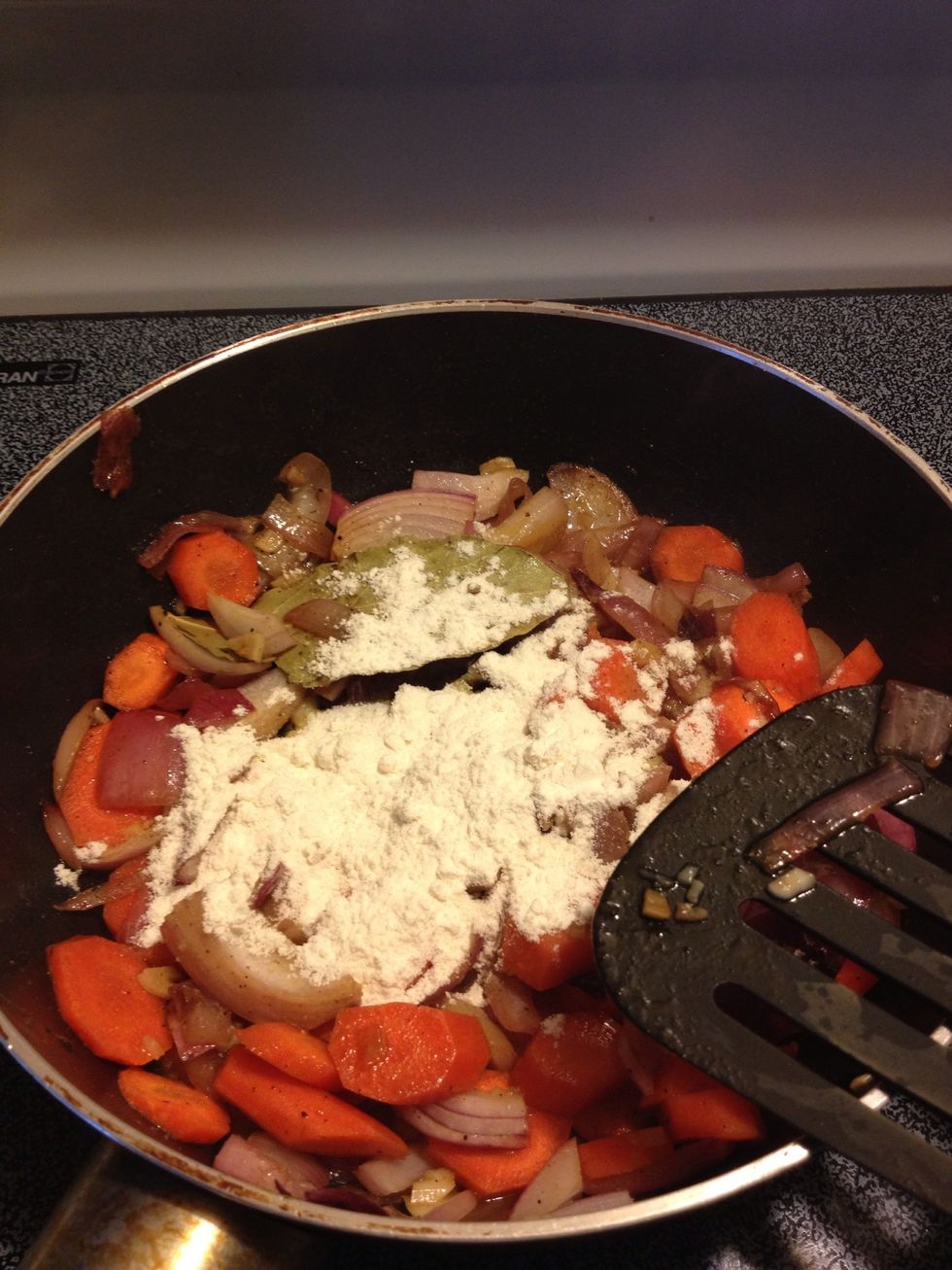 Add flour & cook for few seconds