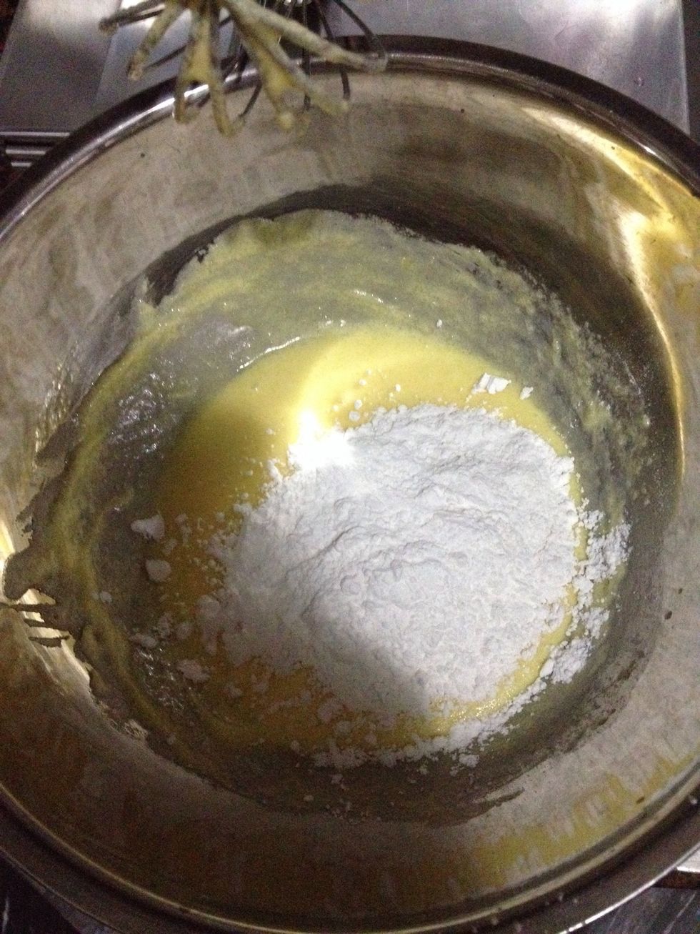 Add flour, mix well.