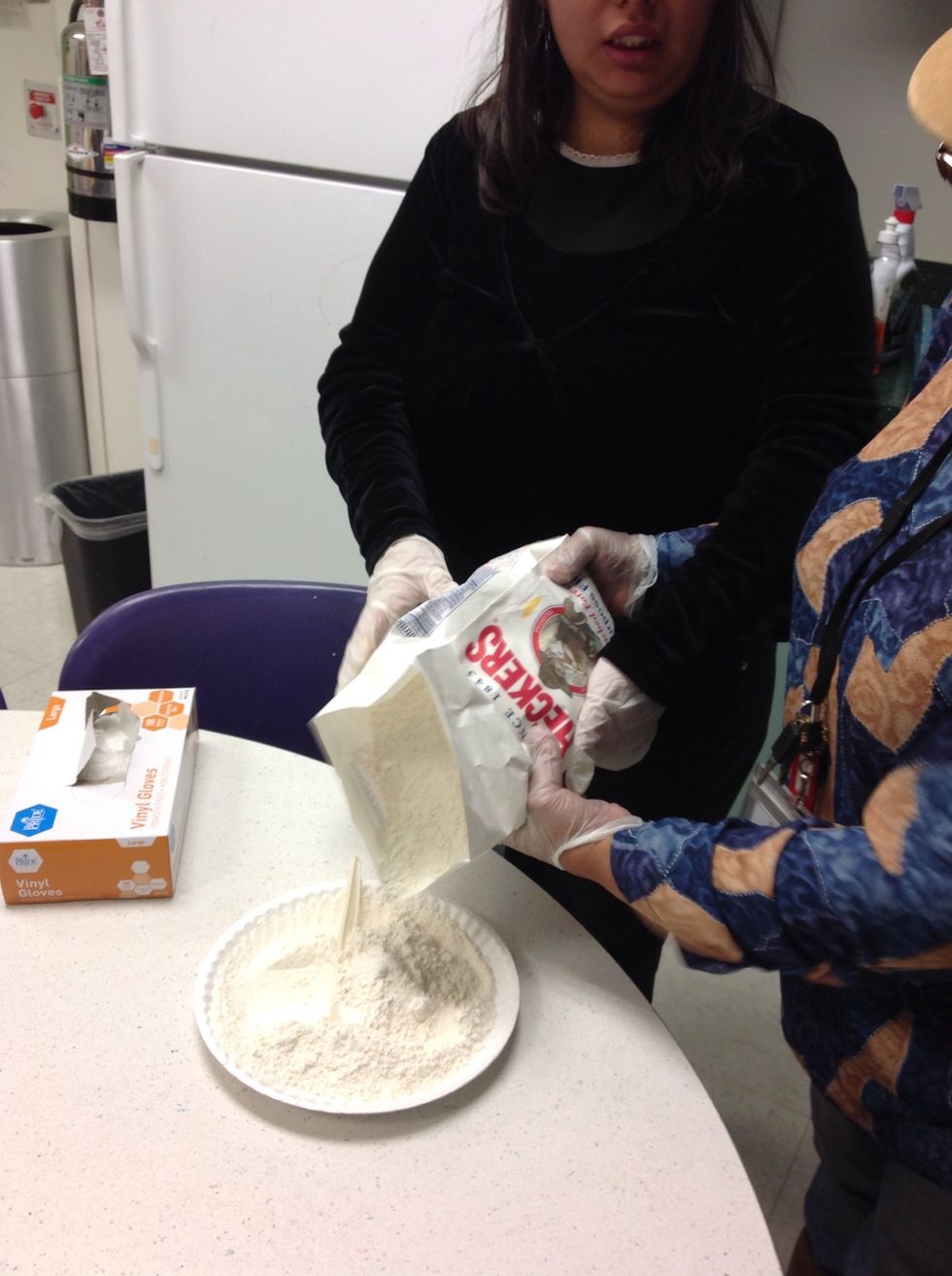Add flour to a plate