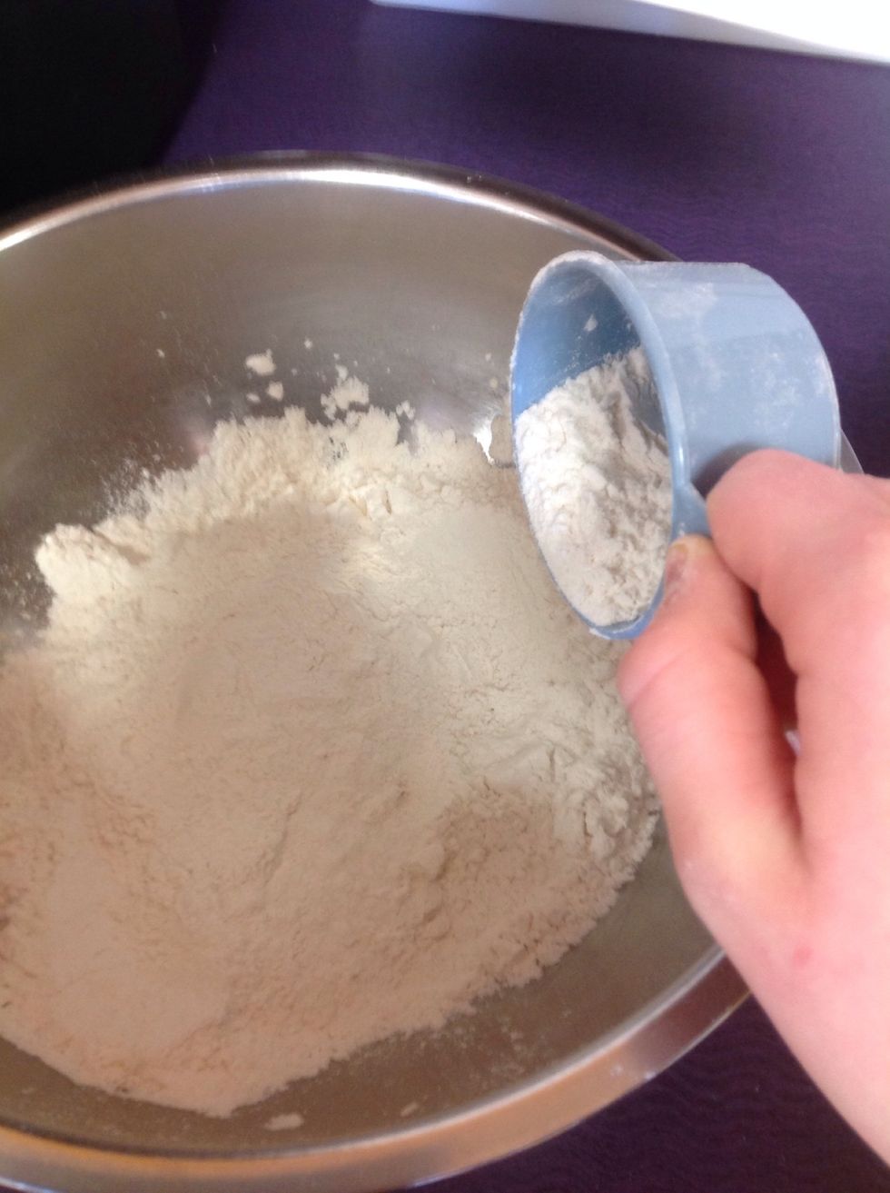 Add flour to medium bowl