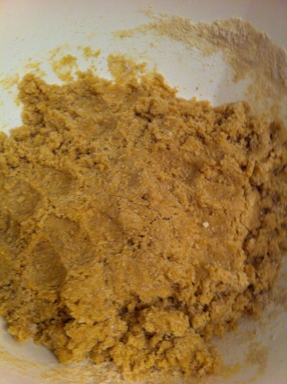 Add flour to wet mixture & roll dough into little balls