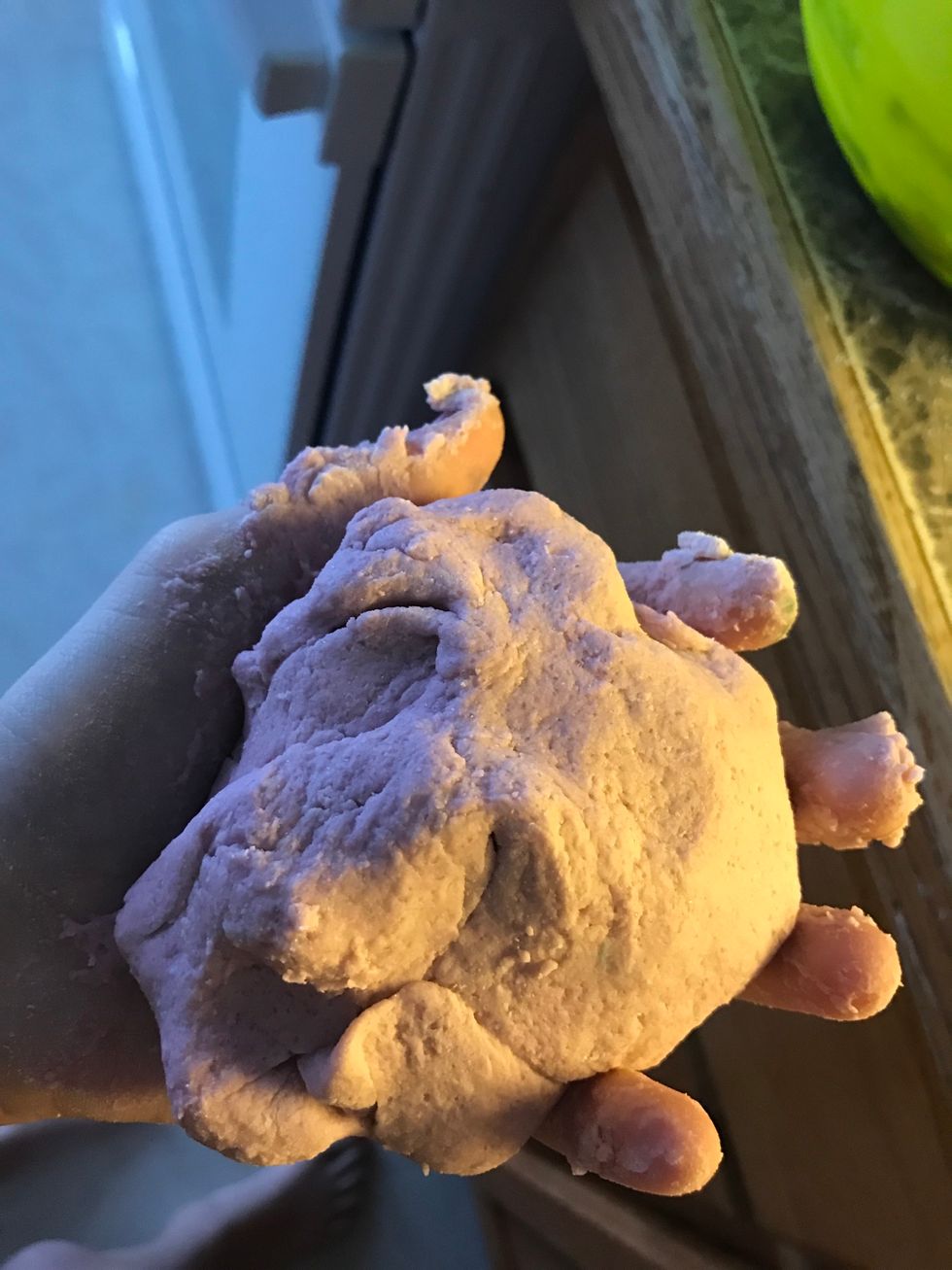 Add flour to your play doh if it's sticky