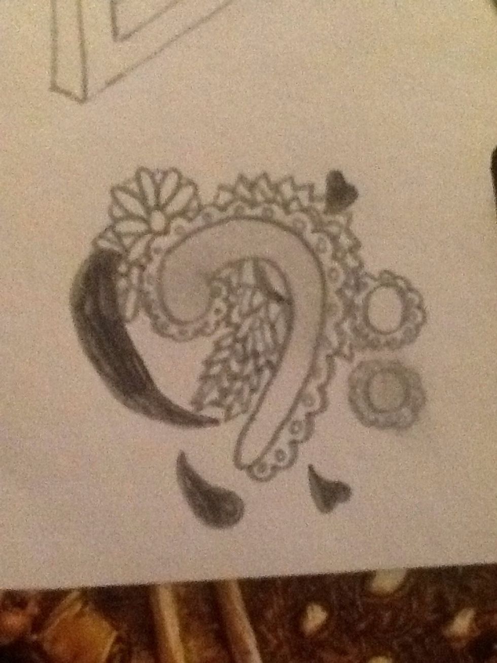 Add flowers and leaves.