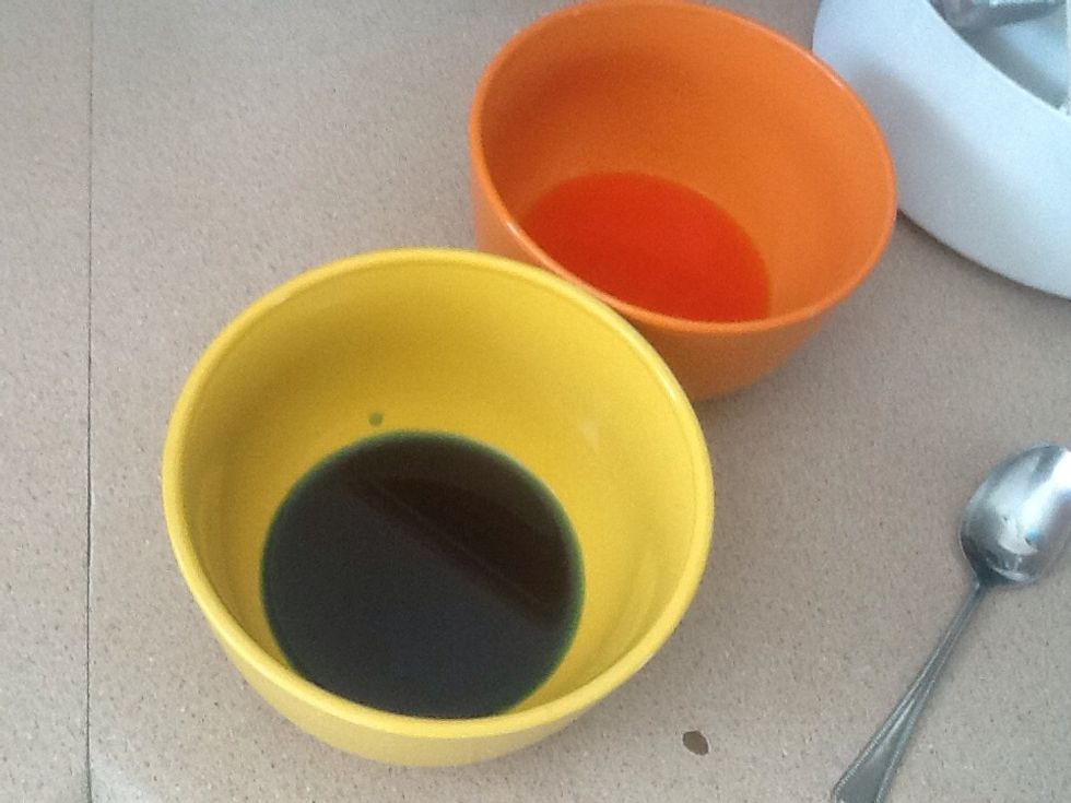 Add food colouring to them all