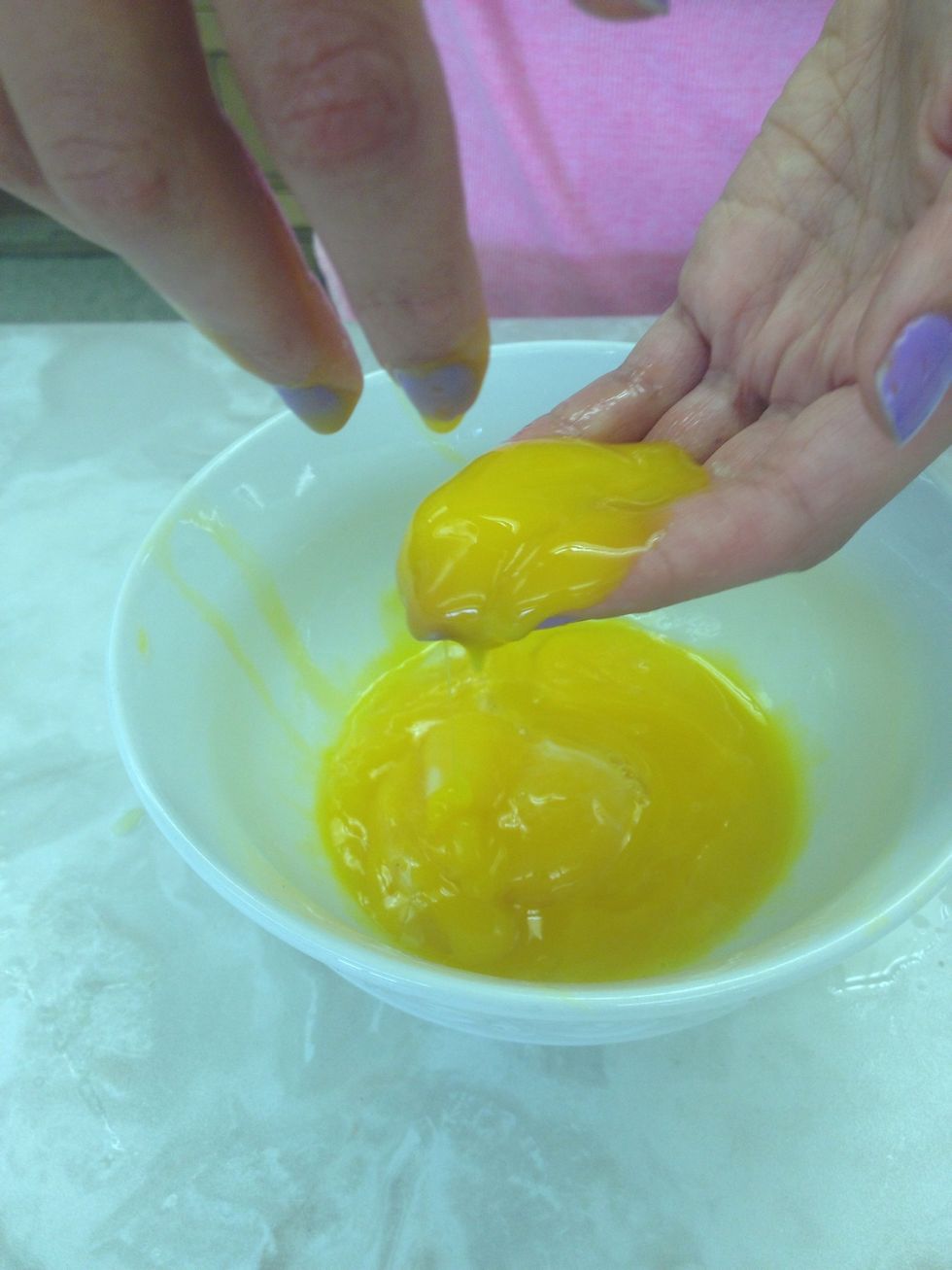 Add four large egg yolks