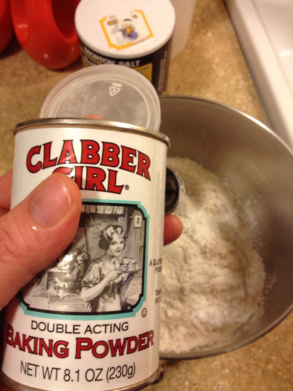 Add four teaspoons of baking powder