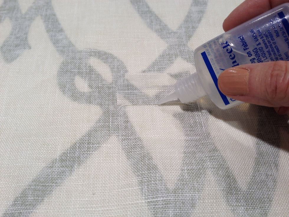 Add Fray Check around the raw edges. Let it dry thoroughly.