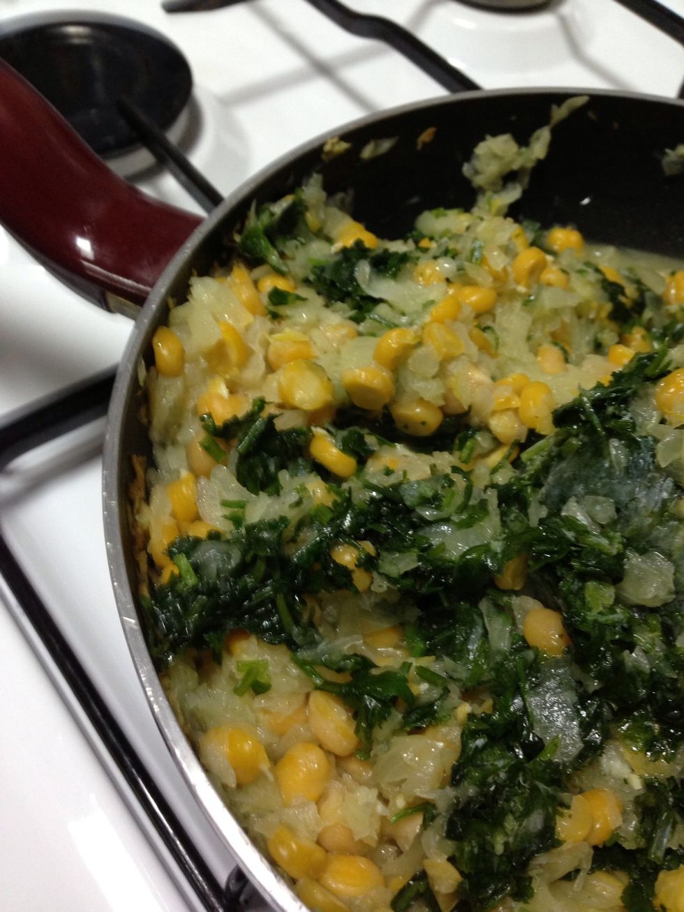 Add fresh chopped cilantro , a big bunch