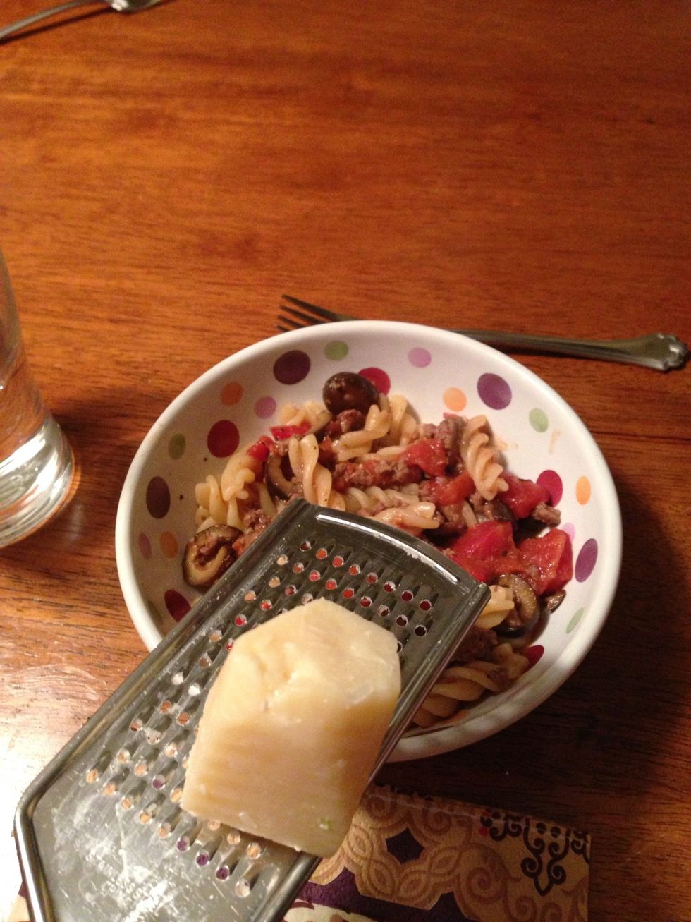 Add freshly grated Parmesan cheese if desired.