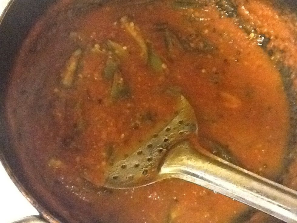 Add fried bhindi to the paste.