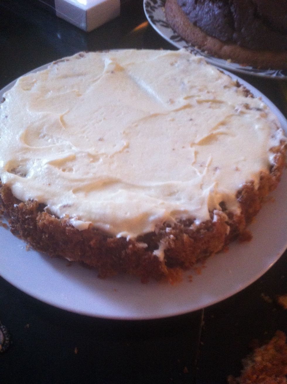 Add frosting on one half