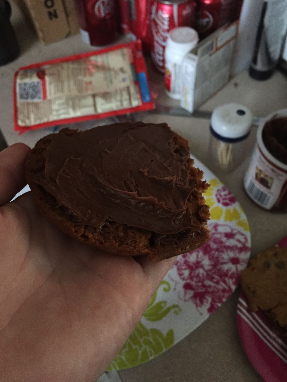 add frosting to a cookie and try to find the same size cookie to place on top of to make a perfect cookie sandwich