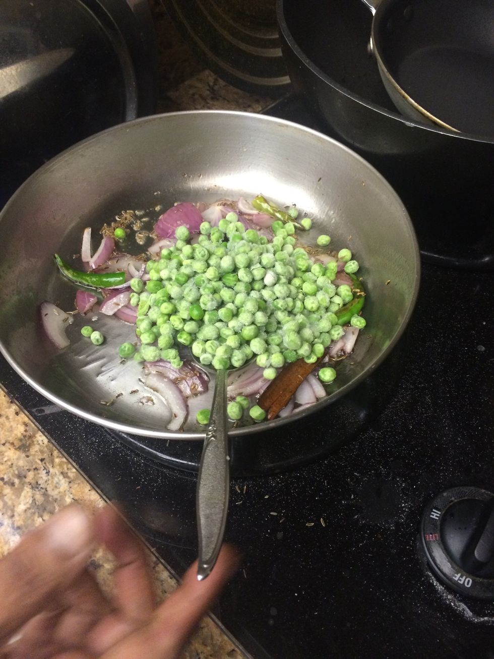 Add frozen peas